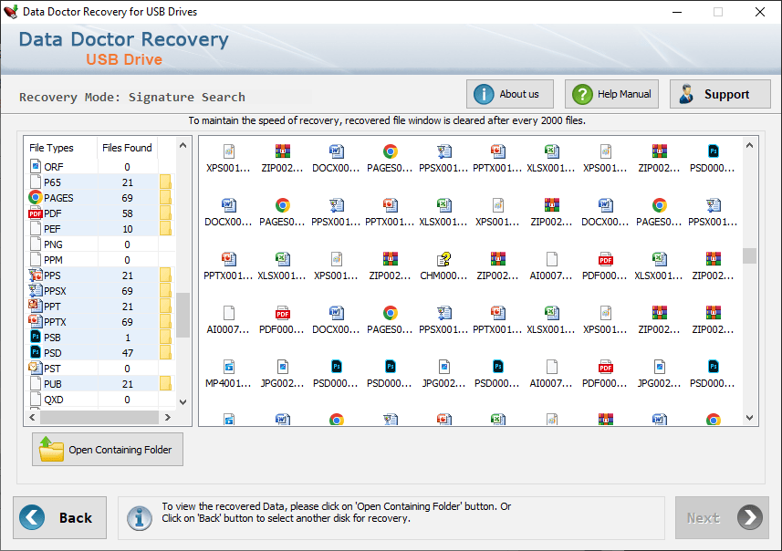 select backup data option